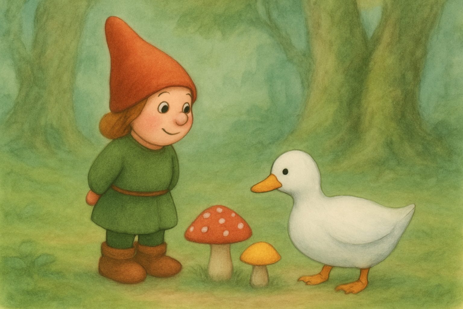 Mosje en de Kleurige Paddenstoelen, tekening 2