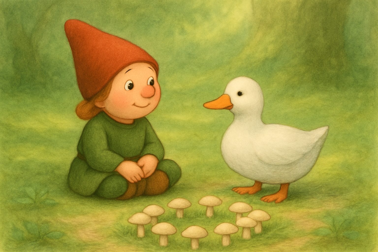 Mosje en de Kleurige Paddenstoelen, tekening 3