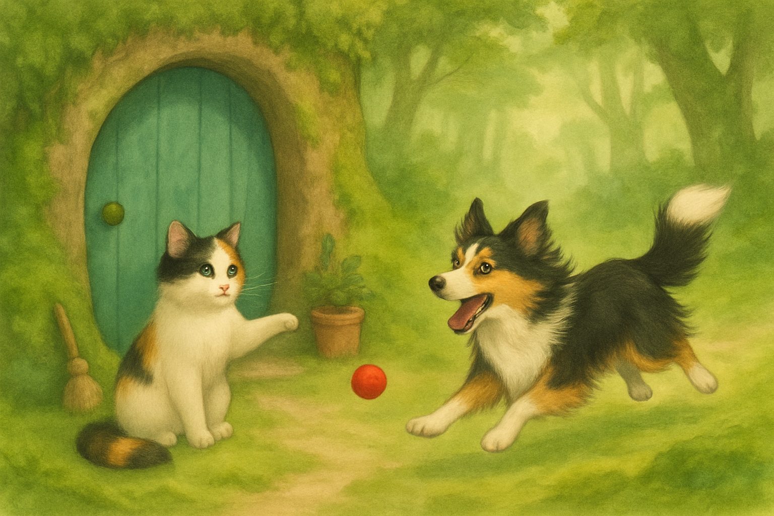 Belle en de bal van Happy, tekening 1