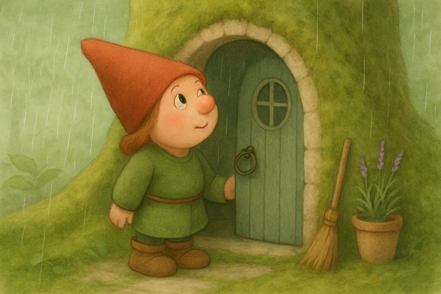 Mosje en de Muzikale Regen, tekening 1
