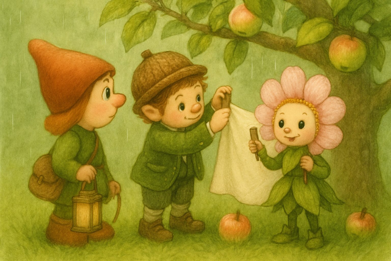 Mosje en het schaduwdoekje bij de appelboom, tekening 3