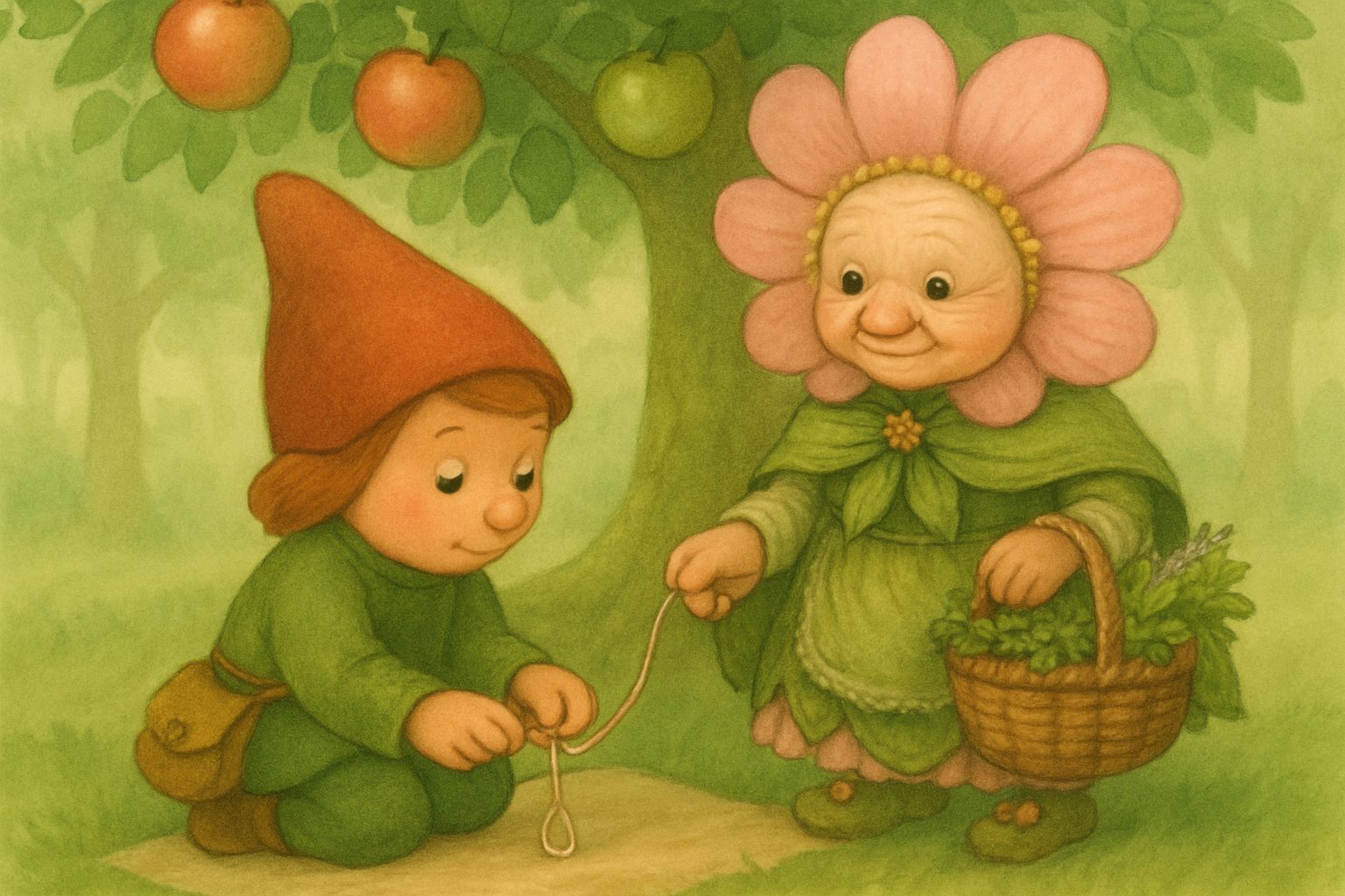 Mosje en het schaduwdoekje bij de appelboom, tekening 4