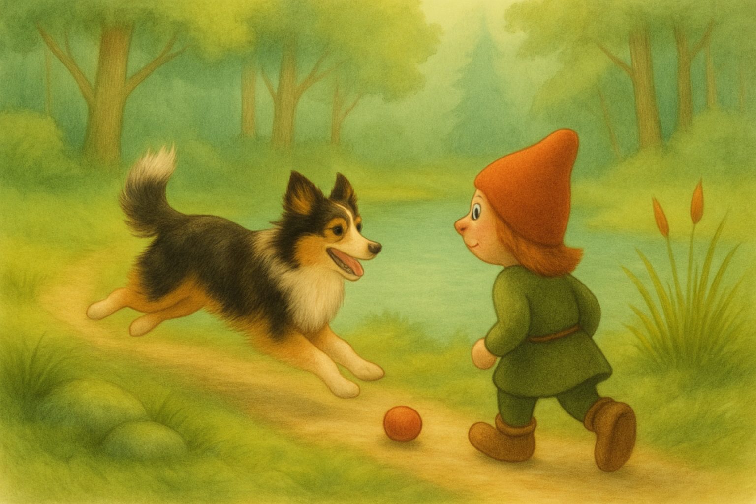 Belle redt de bal, tekening 2