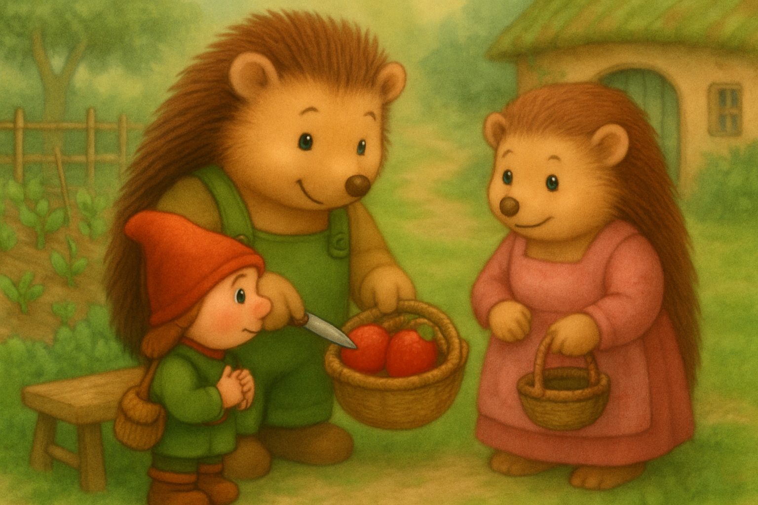 Het delen van de aardbeien, tekening 2