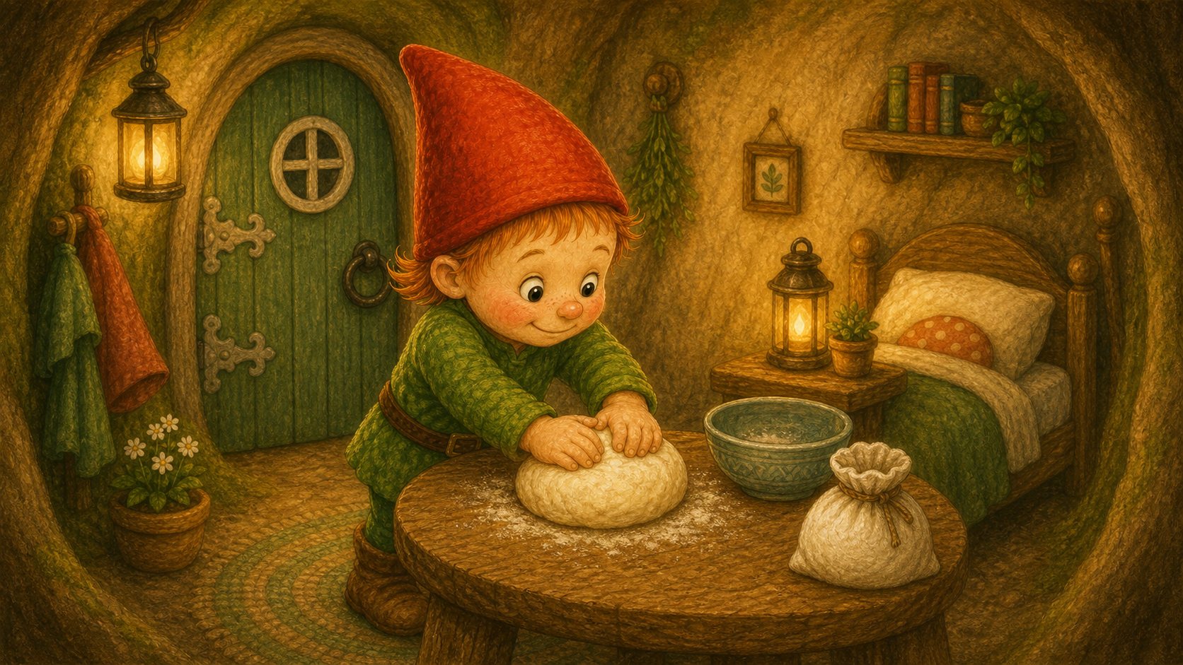 Mosje bakt brood, tekening 2