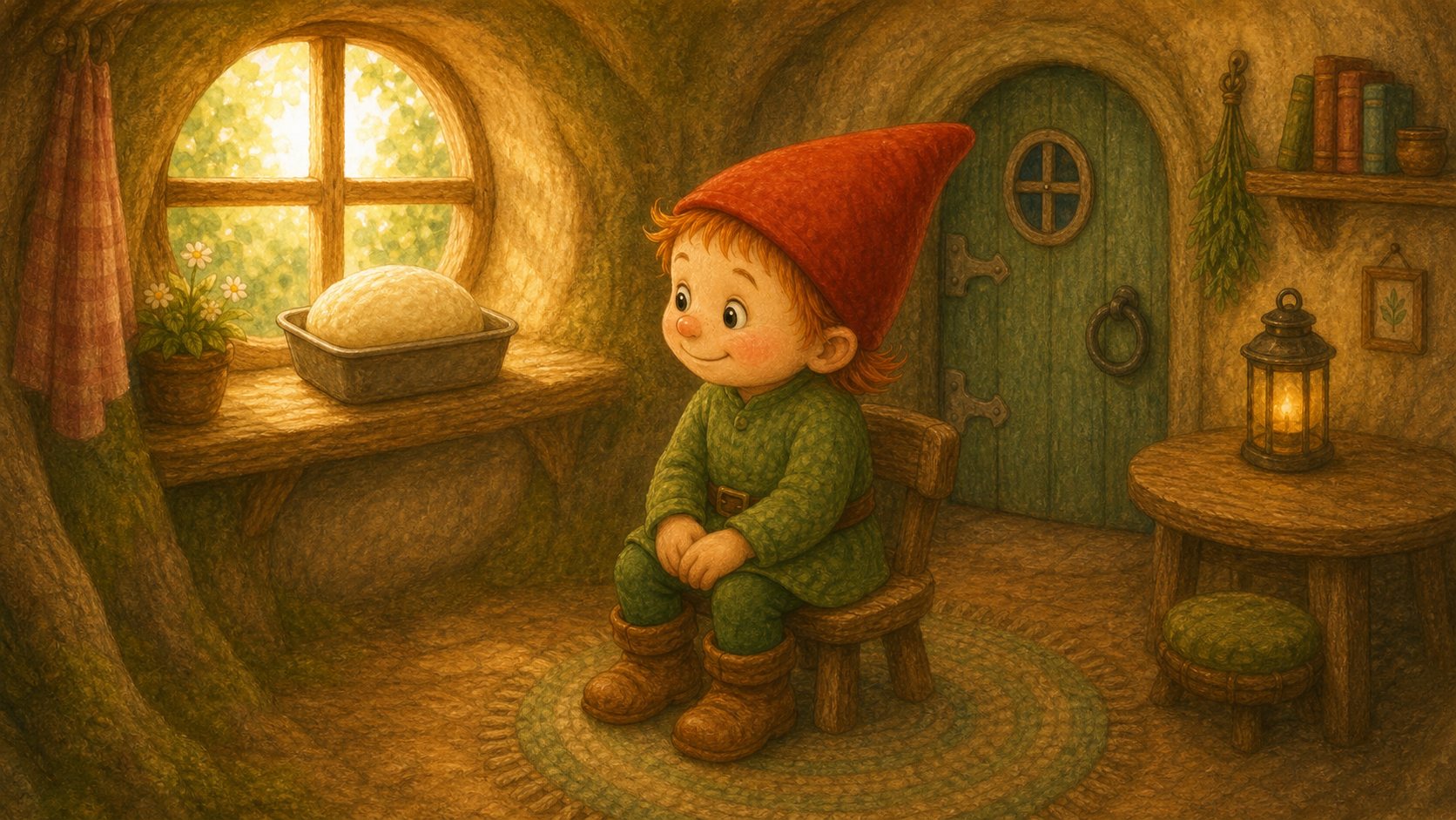Mosje bakt brood, tekening 3
