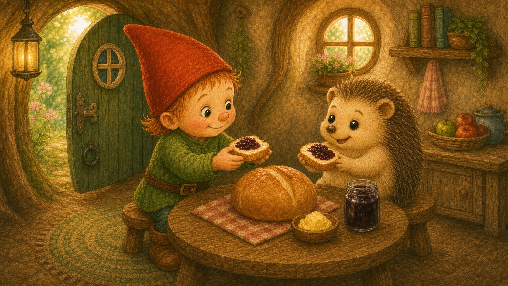 Mosje bakt brood, tekening 5