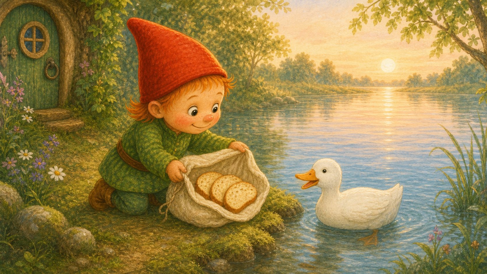 Mosje deelt zijn brood, tekening 4