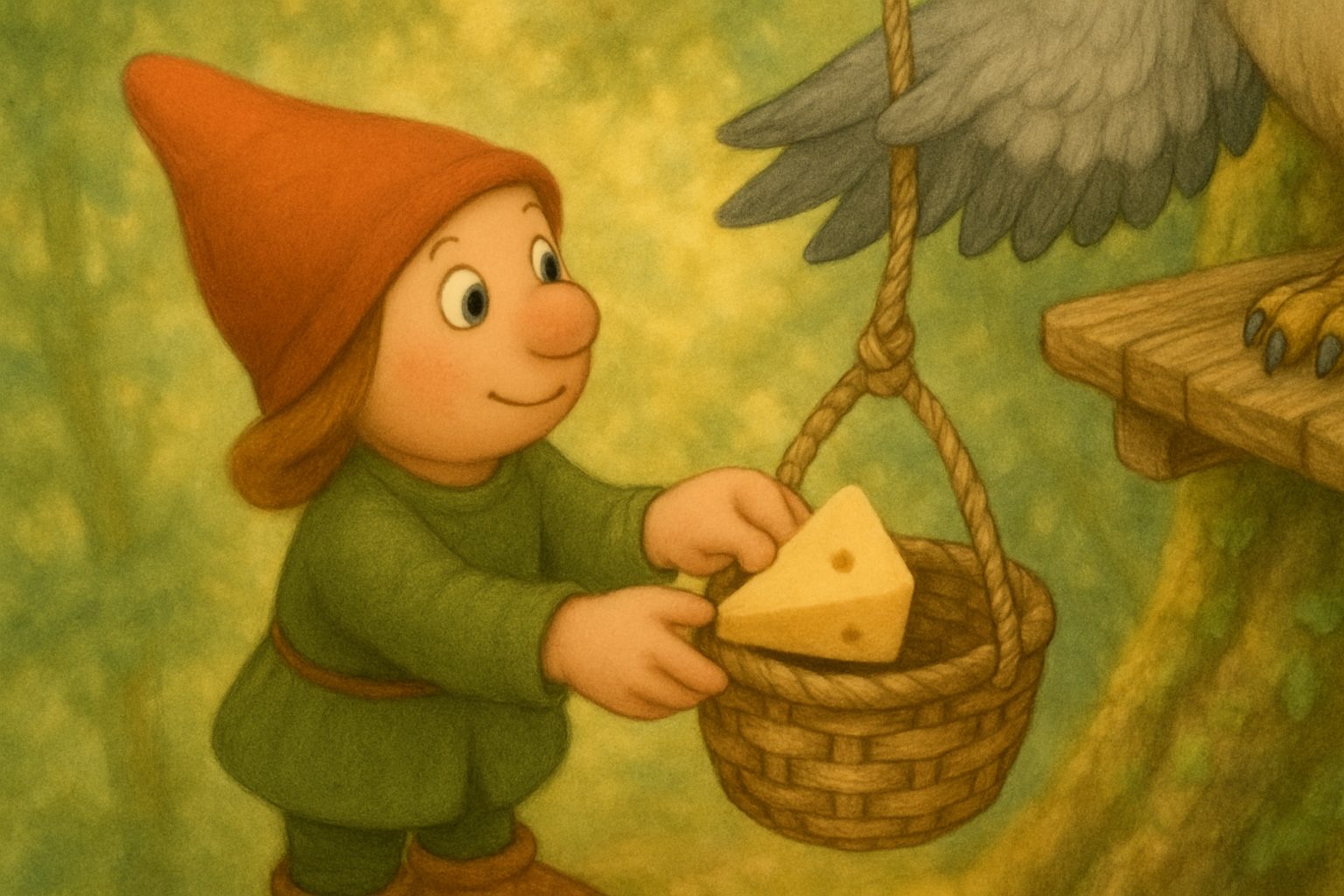 Mosje op bezoek bij Ollie, tekening 2