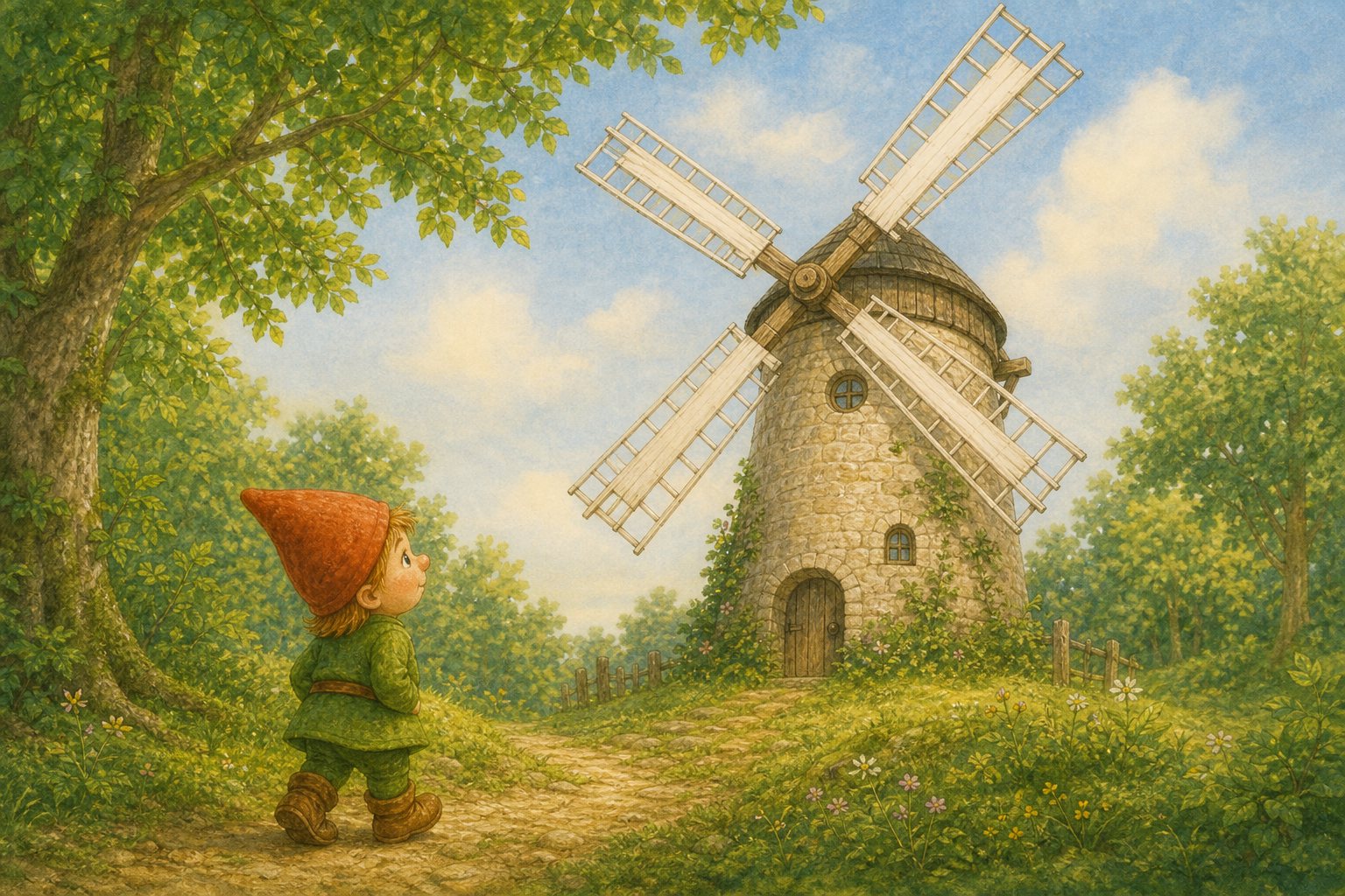 Mosje bij de molen, tekening 1