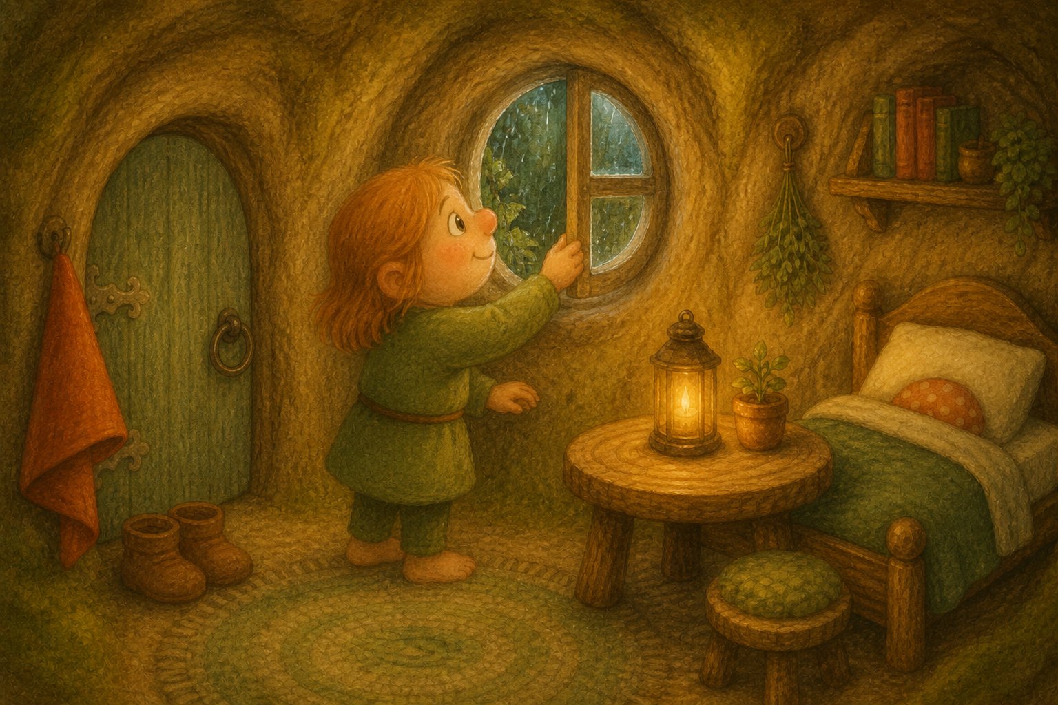 Mosje danst in de regen, tekening 4
