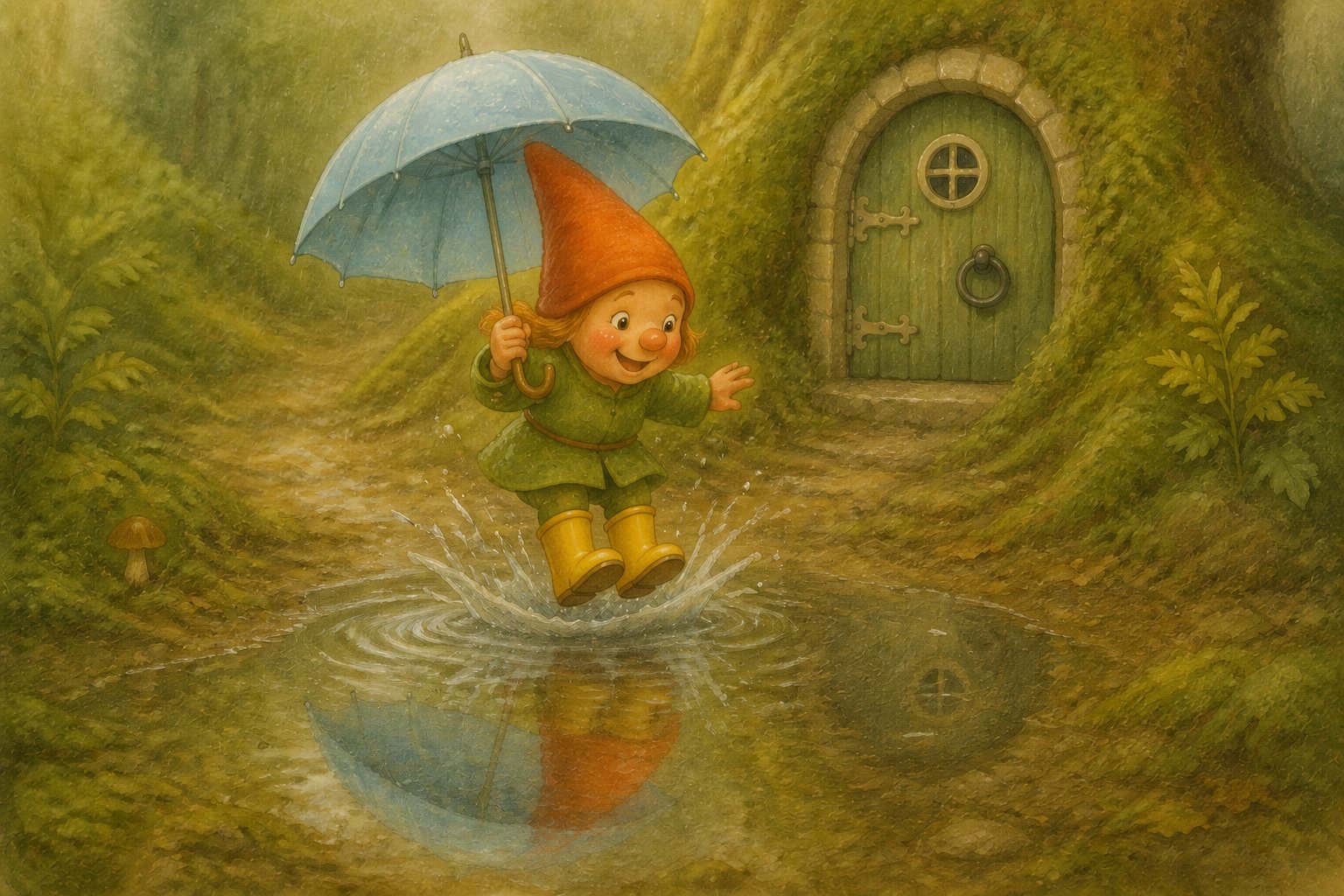 Mosje danst in de regen, tekening 7