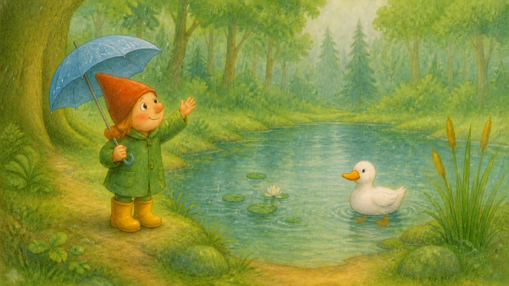 Mosje danst in de regen, tekening 11