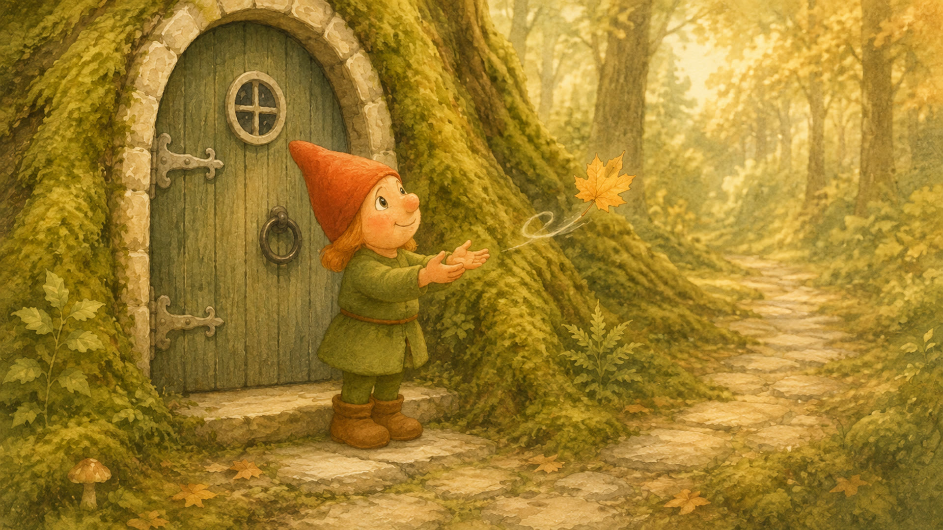 Mosje en het eerste herfstblad, tekening 2